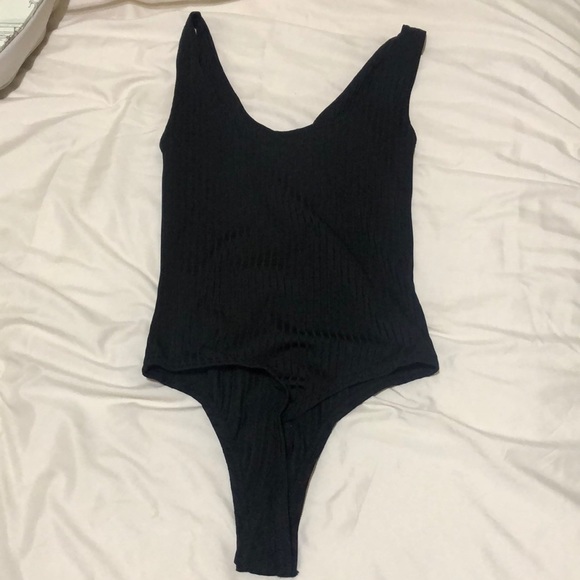 4 for $25 - Ribbed Black Bodysuit - Picture 5 of 6